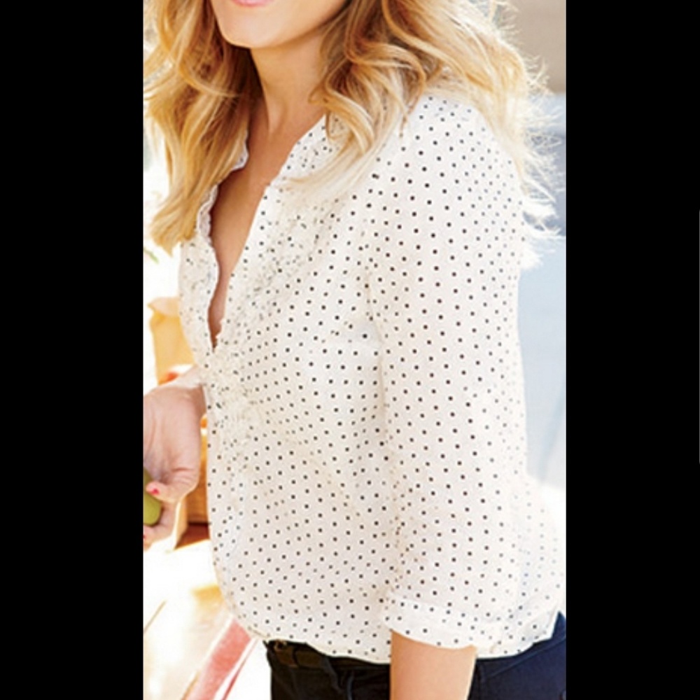LC Lauren Conrad Polka dot Roll Tab button, sz M